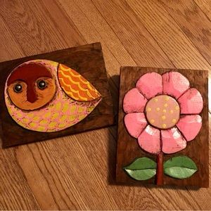 Hand carved wooden wall hangings